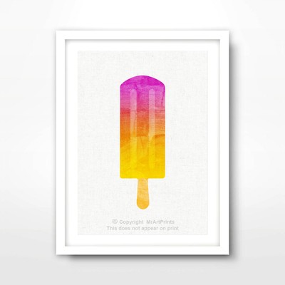 ROSA GELB SONNENUNTERGANG LOLLY NIEDLICH KÜCHE KUNSTDRUCK Wohndeko Illustration Bild