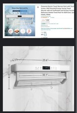 Puluomis Electric Towel Warmer Rack with Touch Screen, Wall Mounted Towel Warmer