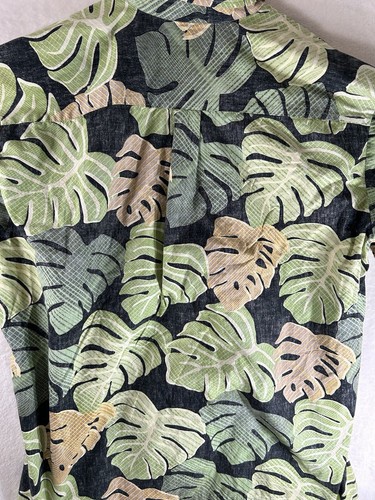 2XL Vintage Hawaiian Shirt Green Tribal Floral Cooke St Cotton Made HI Summer - Picture 4 of 10