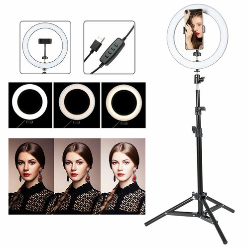LED Ring Light Dimmable Lighting Kit Phone Selfie Tripod Makeup Youtube Live - Picture 13 of 19