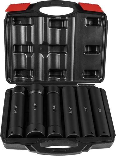 1/2" Drive Heavy Duty Extended Length Extra-Deep Length Impact Socket Set - Picture 12 of 14