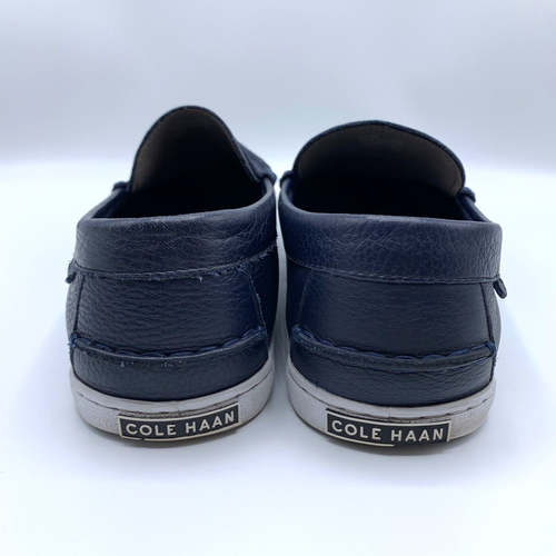 Cole Haan Grand OS Navy Blue Pebbled Leather Penny Loafers Shoes Mens Size 10.5M - Picture 7 of 11