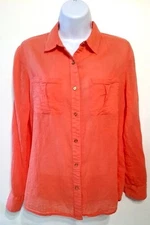 Calvin Klein womens button down shirt size XS Coral 