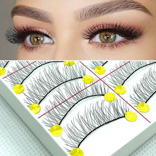 10 Paar/Set natürliche lange falsche handgemachte Wimpern Wimpern Kosmetik .FASTp - Bild 5 von 12