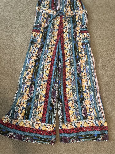 Anthropologie CALAIS JUMPSUIT Floral Multicolor Bohemian Pockets Size Small - Picture 4 of 7