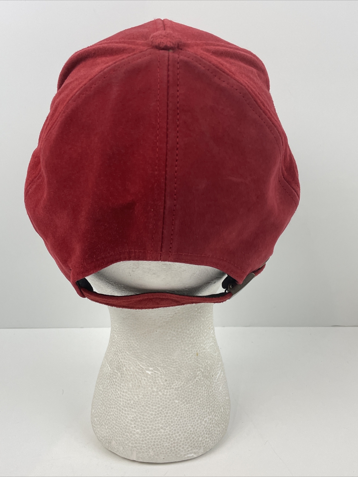 Solid Red Suede Hat Plain Adjustable Strap OSFA B… - image 4