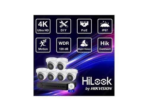 HiLook 8-Channel 4K NVR IP PoE Turret 2TB Surveillance Indoor/Outdoor Camera Kit - Picture 6 of 7