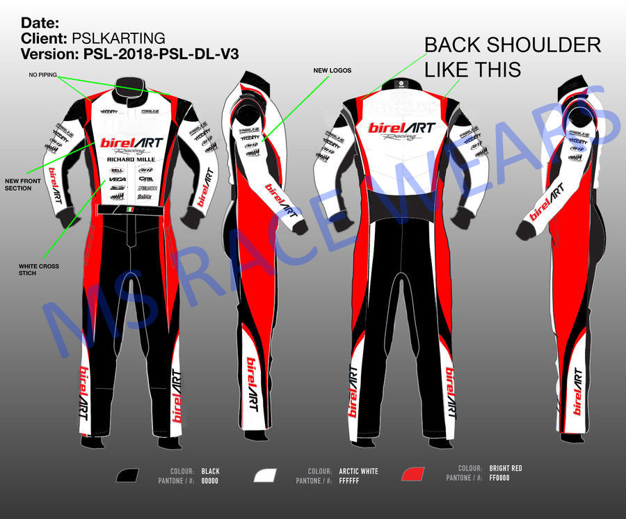 Kart Racing Birel art Suit CIKFIA Level 2 + Free Gift Birel Art shoes