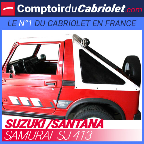 Bâche fastback blanche pour 4x4 Suzuki Samurai SJ413 cabriolet