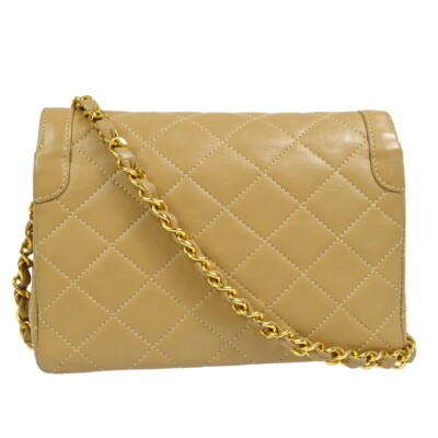 Chanel Beige Lambskin Paris Limited Single Chain Shoulder Bag