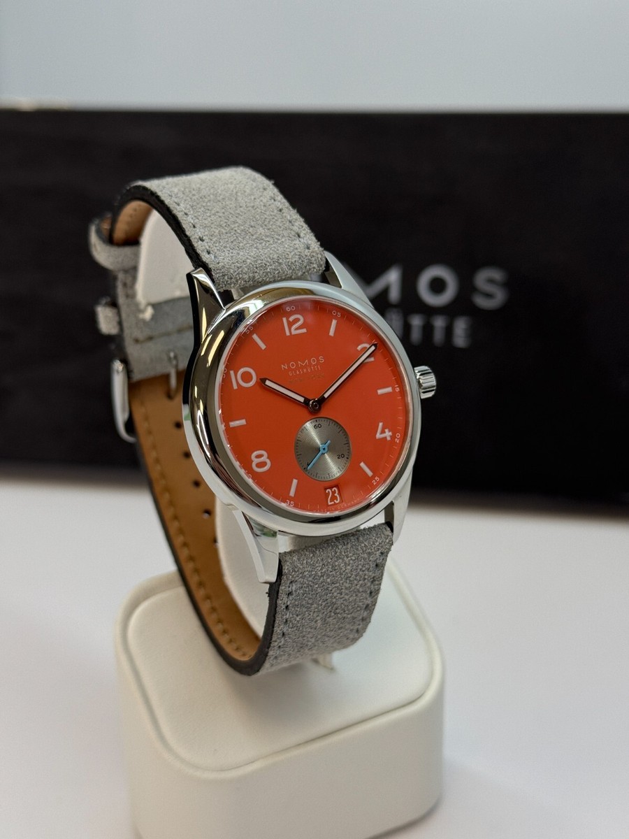 Nomos Club Date Watch 38 Limited Edition Hodinkee Terracotta Red