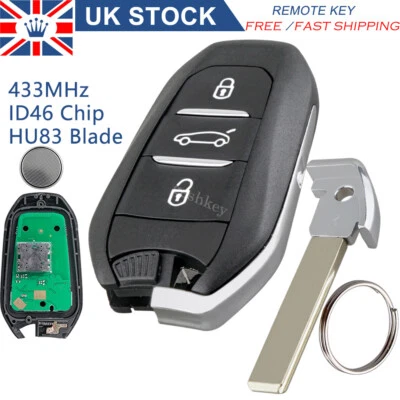 for 2012 - 2016 Citroen C4 Grand Picasso DS5 3B Remote Key Fob 433MHz ID46 Chip