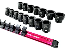 15-Pc 1/2"Dr NANO Impact Socket Set, Low Profile, CR-V, Metric, Taiwan, BISN154M