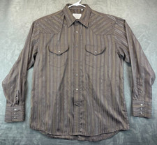 Gibson Trading Company L Brown Pearl Snap Up Long Sleeve Western Shirt 653