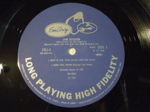 Clifford Brown Max Roach Jam Session EmArcy 195J-4 OBI JAPAN VINYL LP JAZZ - Picture 4 of 5