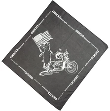 Y2K GEICO Gecko Advertisement Handkerchief Flag Black Biker Bandana Dew Do Rag