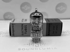 1x Amperex PQ 6922 E88CC D-Getter Pinched Waist - New York, USA 1959 - Tests NOS