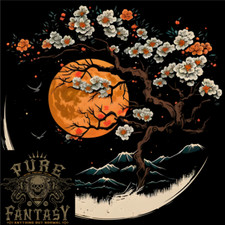 A Japanese Syle Tree on a Moon Fantasy Mens Light Cotton T-Shirt