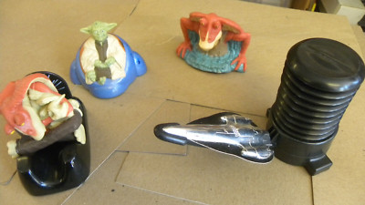 Applause 1999 4 Star Wars Toys JAR-JAR BINKS Squirt YODA Pump STARFIGHTER + mf