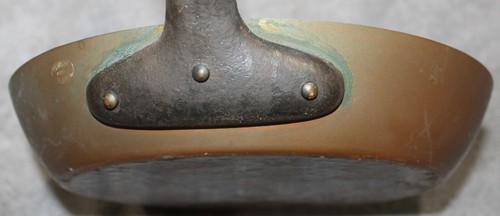 VINTAGE COPPER PAN HARVARD MADE IN FRANCE MARKED MONT SAINT MICHEL 9 3/4" - Picture 14 of 19