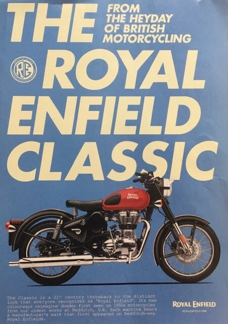 ROYAL ENFIELD REDDITCH EDITION ORIGINAL COLOUR ADVERTISEMENT 28cm x 20cm RED - Image 2 of 4