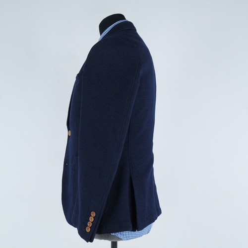 Men Unconstructed Sport Coat 40S US Size ESPRIT Blue Cotton Blazer Jersey Jacket - Picture 4 of 13
