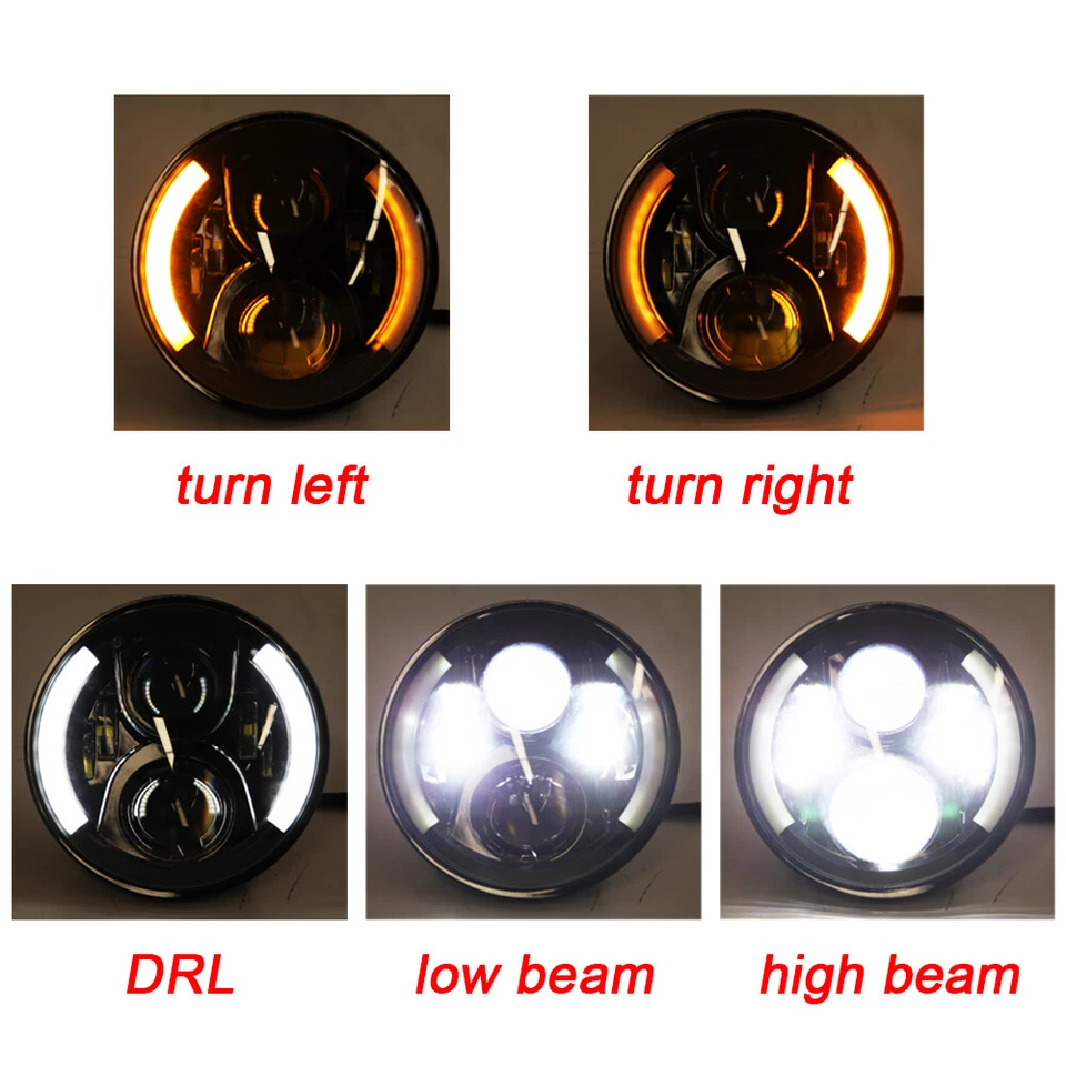 Farol de LED 7"" feixe de lâmpada frontal IP67 redondo para SUZUKI sv650 dr650 gs500 - Imagem 3 de 4