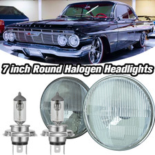 7 Round Glass Headlight Lamp Hilow Beam For 9003h4 Halogen Bulbs Super Bright 7 Round Glass Headlight Lamp Hilow Beam For 9003h4 Halogen Bulbs Super Bright