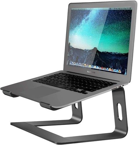 Soundance Aluminum Ergonomic Laptops Elevator Stand, For 10-15.6 Inch PC, Black - Afbeelding 2 van 6
