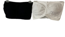 Breezies Seamless Underwire Bandeau Bra Set of 2 Sz L White/Black A395478 LL13R