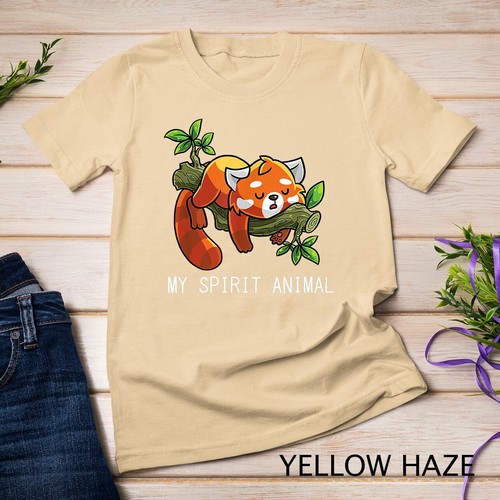 Red Panda Lazy Spirit Animal T-Shirt Unisex T-shirt - Picture 15 of 15