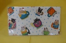 CUP OF CAT  Fabric  Vinyl Checkbook Cover