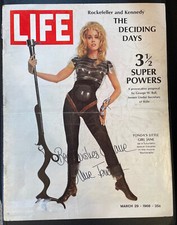 Jane Fonda Signed BARBARELLA LIFE Magazine Cover 1968 Autographed RR Auction COA