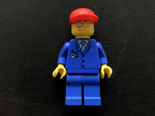 LEGO MINIFIGURE AIR036 AIRPORT GROUND CREW 3 BUTTON JACKET TIE SUNGLASSES 7904