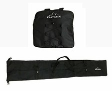Zaltana SKB12 Padded Ski Carrier Bag Rack Holds and ski Boots Bag Combo, Black