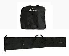 Zaltana SKB12 Padded Ski Carrier Bag Rack Holds and ski Boots Bag Combo, Black