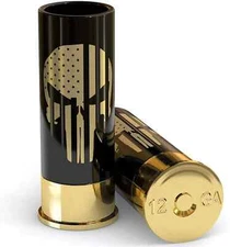 Old Southern Brass The Original 12 Gauge Shot Glass Set of 4 Skull American Flag