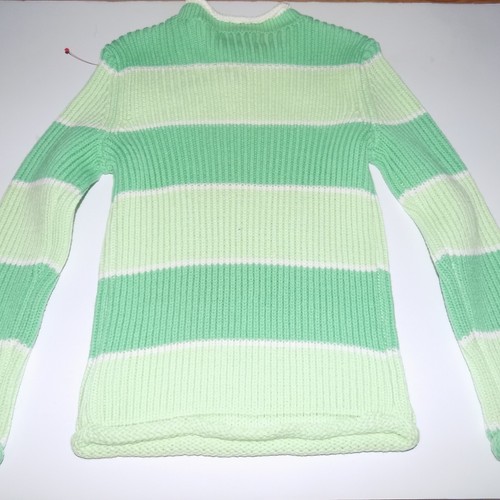 Size XS 4 The Children's Place Two Toned Mint Green Striped Winter Sweater New - Picture 7 of 7