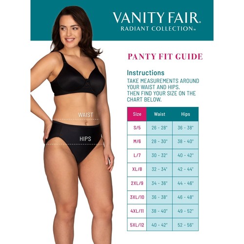 Vanity Fair Radiant Collection Undershapers Underwear - Pink, White, Brown, S/5 - Picture 5 of 5