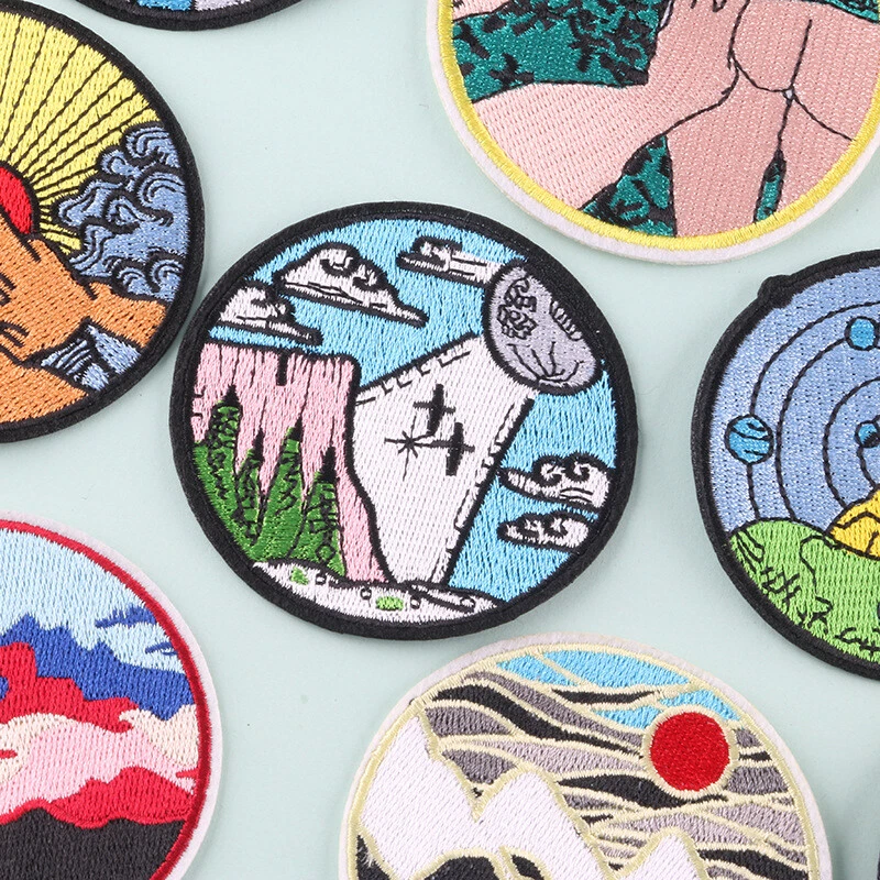 Day Night Space Iron on Sew on Embroidered Applique Circle Patch Badge Emblem - Image 3 of 4
