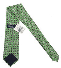 NEW Polo Ralph Lauren Silk Tie  Green or Purple Medallion Pattern ITALY