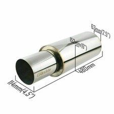 2.5 Inlet 4.5 Outlet Great Sound Exhaust Muffler Tips 6 Body Resonator