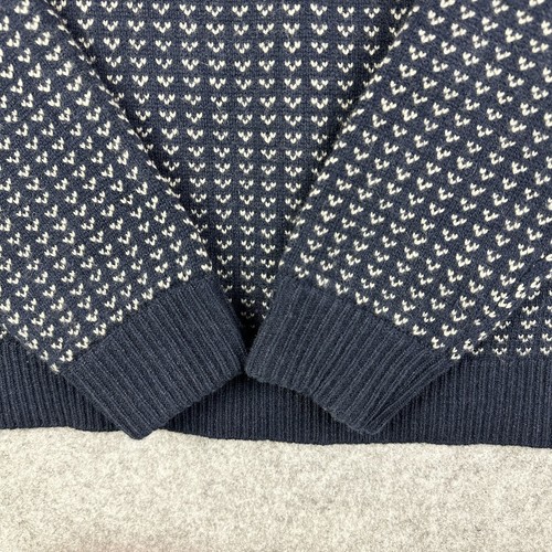 Taylor Stitch Rangeley Sweater Mens 44 Blue Pullover Merino Wool Cashmere Preppy - Picture 4 of 12