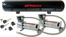 airmaxxx Dual 400 Chrome Air Compressors w/5 Gallon Steel Tank & 90/120 Switch