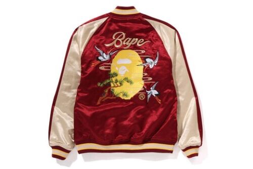 A Bathing Ape Japanese Crane Embroidery Souvenir Jacket 1k72-140-004 - Picture 3 of 9