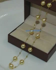 18" Gorgeous AAAA 8-9mm South Sea Gold ROUND Pearl Necklace 18k solid Gold chain