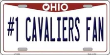 Number 1 Cavaliers Fan Novelty Metal License Plate Tag