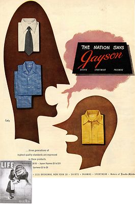 F.Jacobson & Sons Inc. NY * Markes of Excello Shirts * US-ADVERTISING 1947