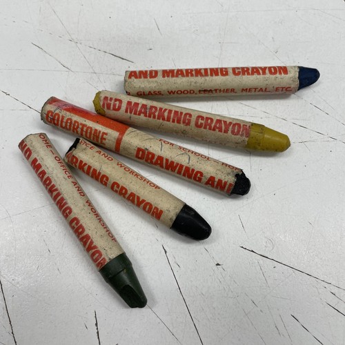 ORIGINAL VINTAGE RETRO Colortone Crayon Drawing Colour Lot Prop Bar Cafe Art