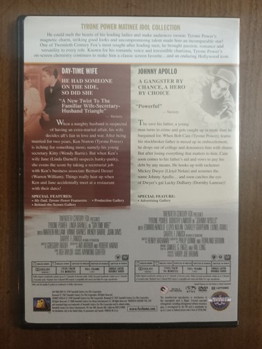 Day-Time Wife / Johnny Apollo (1939/41) - USA DVD Region 1 - Tyrone Power Double - Picture 2 of 4